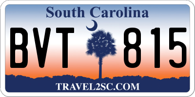 SC license plate BVT815