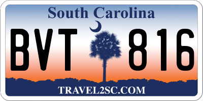 SC license plate BVT816