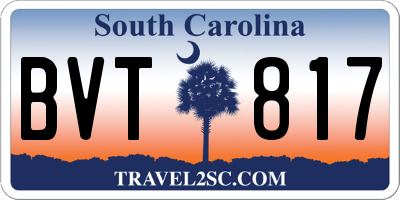 SC license plate BVT817