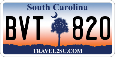 SC license plate BVT820