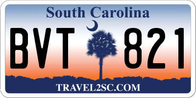 SC license plate BVT821