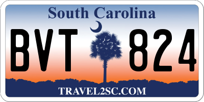 SC license plate BVT824