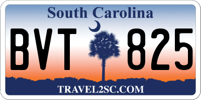 SC license plate BVT825