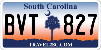 SC license plate BVT827