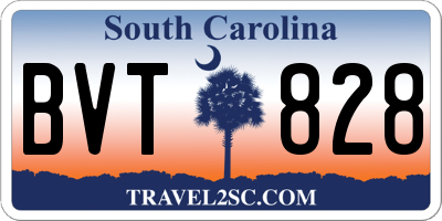 SC license plate BVT828