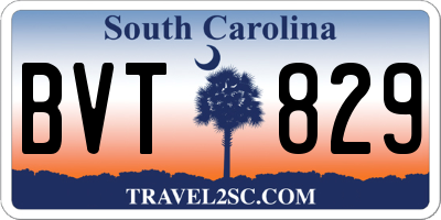 SC license plate BVT829