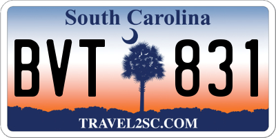 SC license plate BVT831