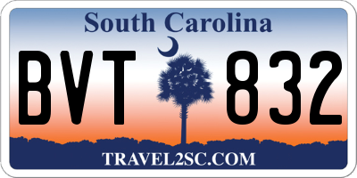 SC license plate BVT832