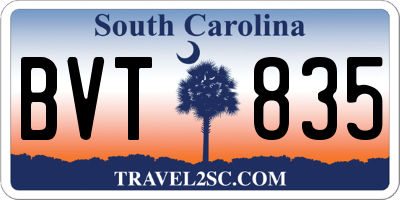 SC license plate BVT835