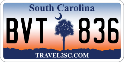 SC license plate BVT836