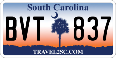 SC license plate BVT837