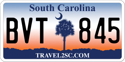 SC license plate BVT845