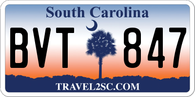 SC license plate BVT847