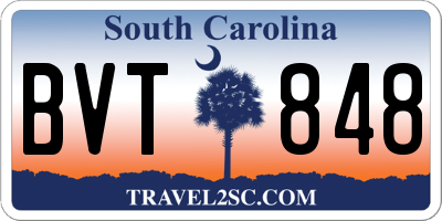 SC license plate BVT848