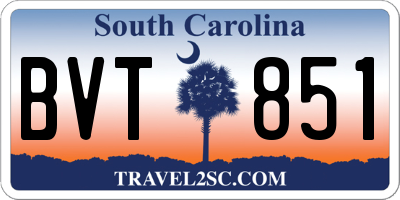 SC license plate BVT851