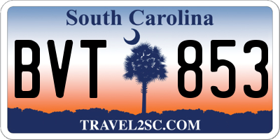 SC license plate BVT853