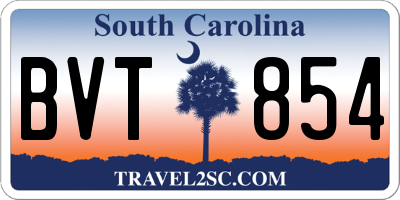 SC license plate BVT854