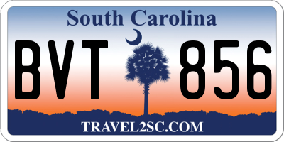 SC license plate BVT856
