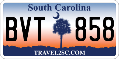 SC license plate BVT858