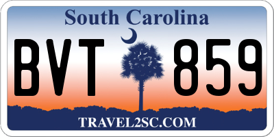 SC license plate BVT859