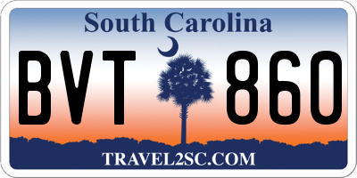 SC license plate BVT860