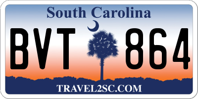 SC license plate BVT864