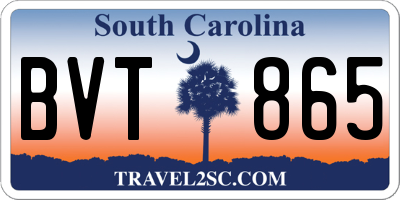 SC license plate BVT865