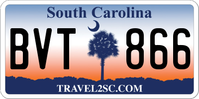 SC license plate BVT866
