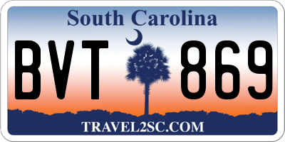SC license plate BVT869