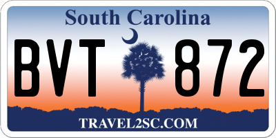 SC license plate BVT872
