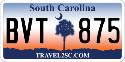 SC license plate BVT875