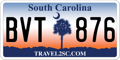 SC license plate BVT876