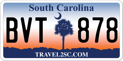 SC license plate BVT878