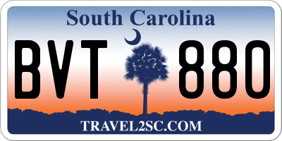 SC license plate BVT880