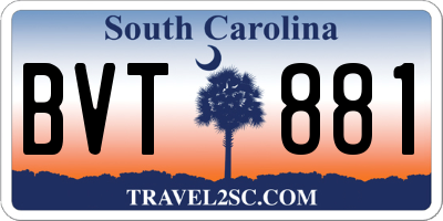 SC license plate BVT881