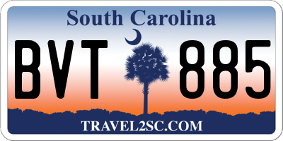 SC license plate BVT885