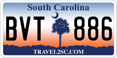 SC license plate BVT886