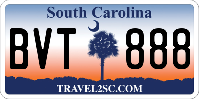 SC license plate BVT888