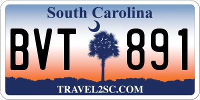 SC license plate BVT891
