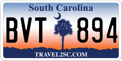 SC license plate BVT894