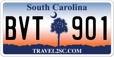SC license plate BVT901