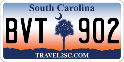 SC license plate BVT902