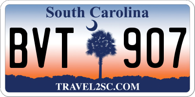 SC license plate BVT907