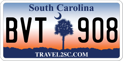SC license plate BVT908