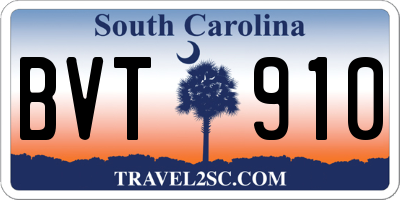 SC license plate BVT910