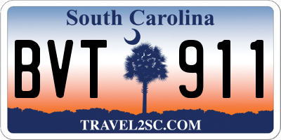 SC license plate BVT911
