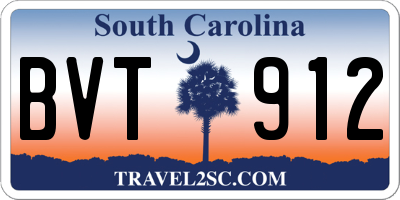 SC license plate BVT912