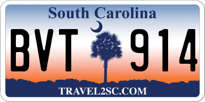 SC license plate BVT914