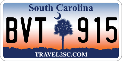 SC license plate BVT915