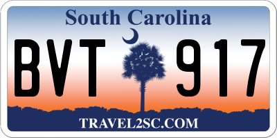 SC license plate BVT917